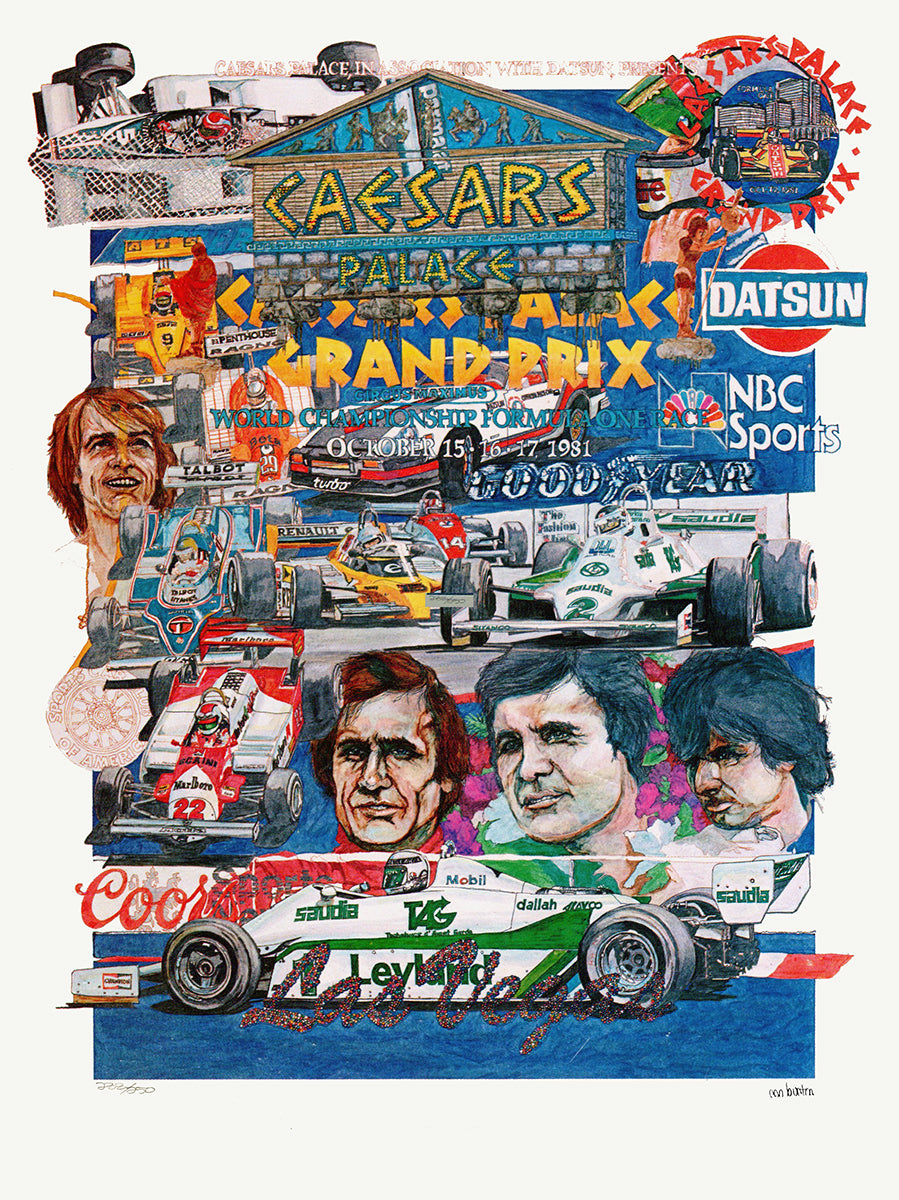 1981 Las Vegas F1 United States Grand Prix Caesars Palace Limited Edition Print