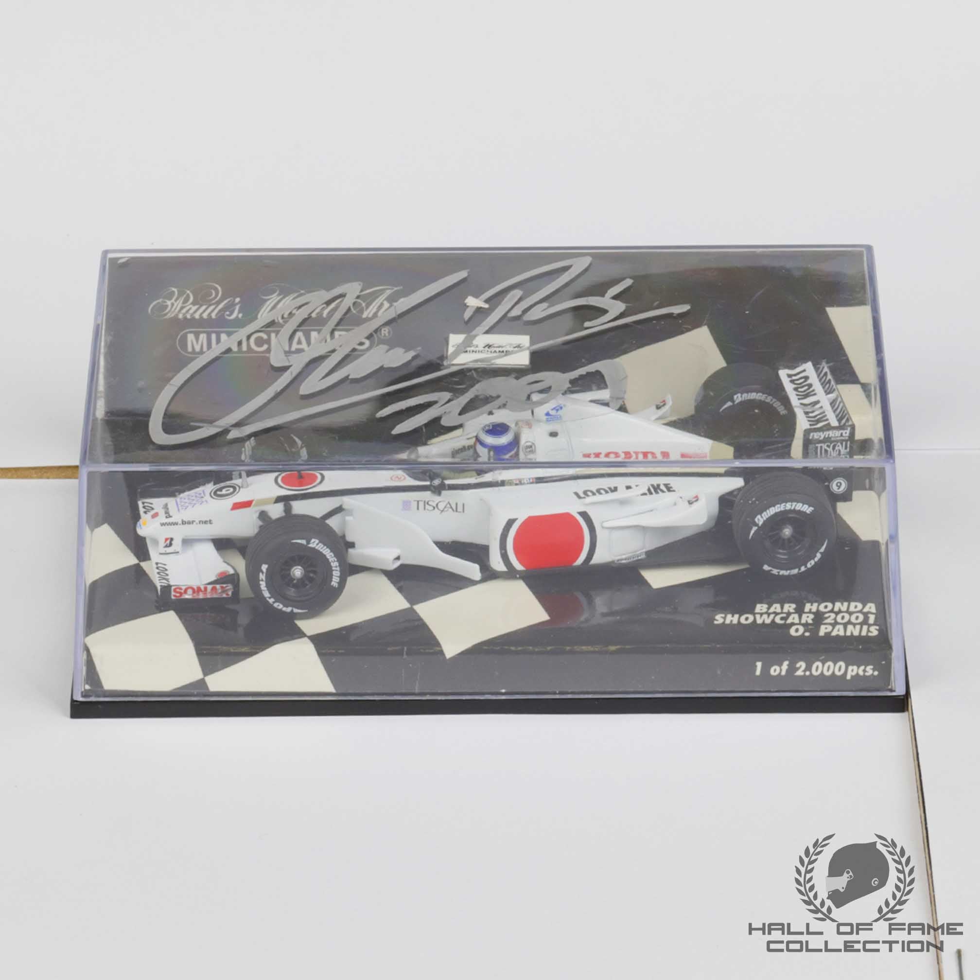 2001 Olivier Panis Signed Bar Honda Minichamps 1:43 F1 Model
