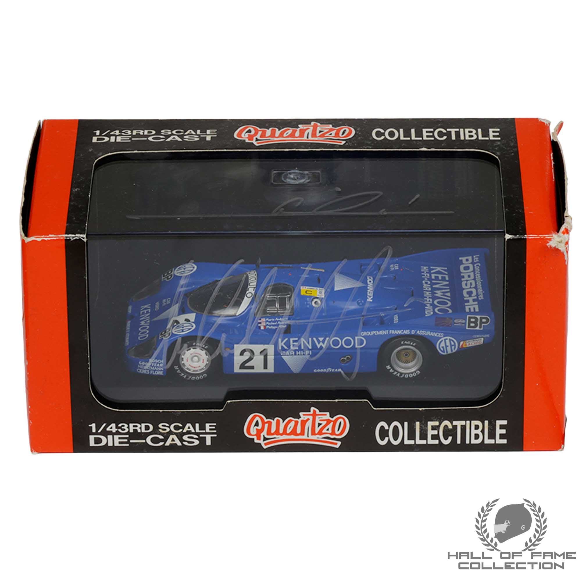 1983 Mario Andretti Michael Andretti Signed Porsche 956 Long Tail Quartzo 1:43 Sportscar Model