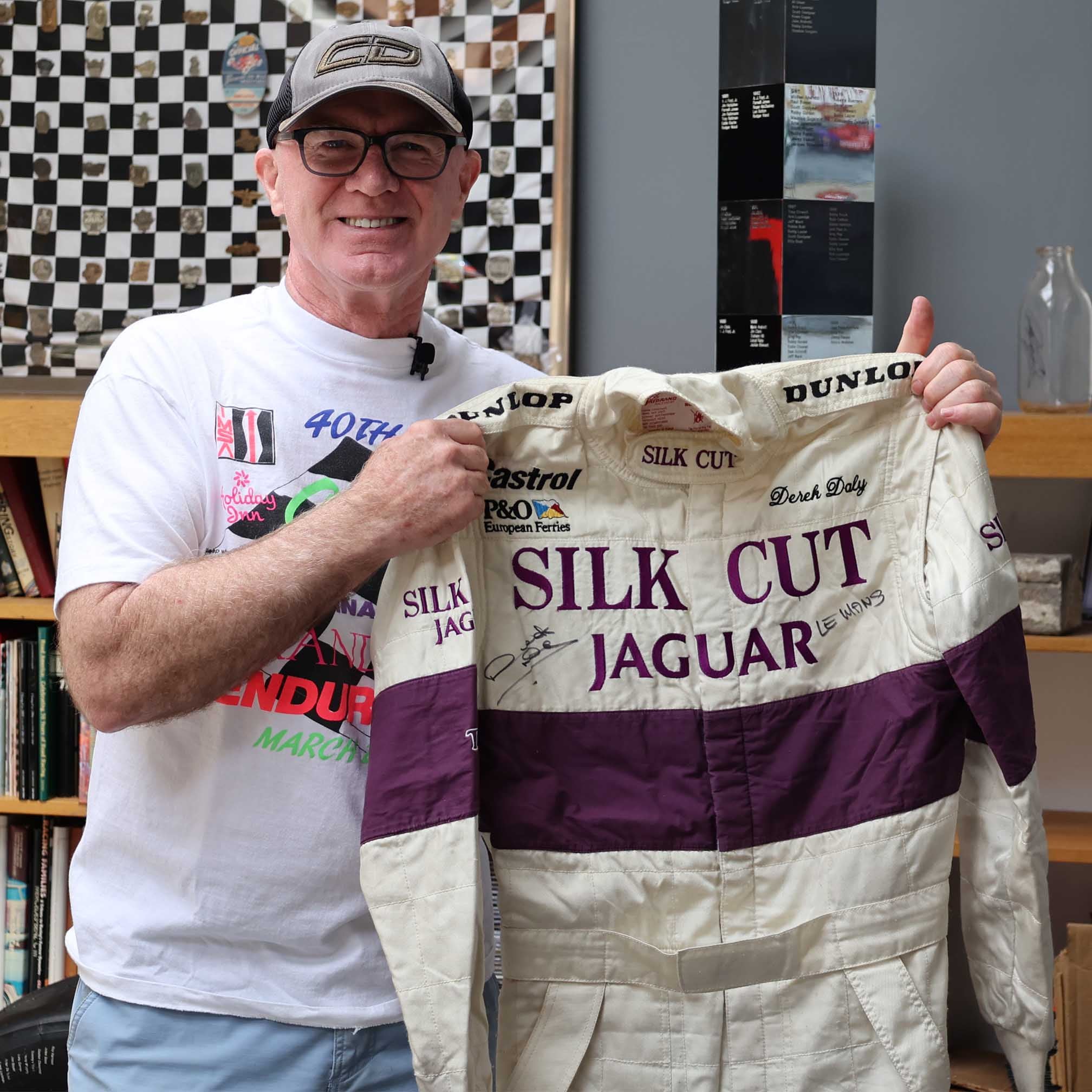 1988 Derek Daly Signed 24 Hrs of Le Mans Race Used Silk Cut Jaguar Sportscar Suit, Helmet + More