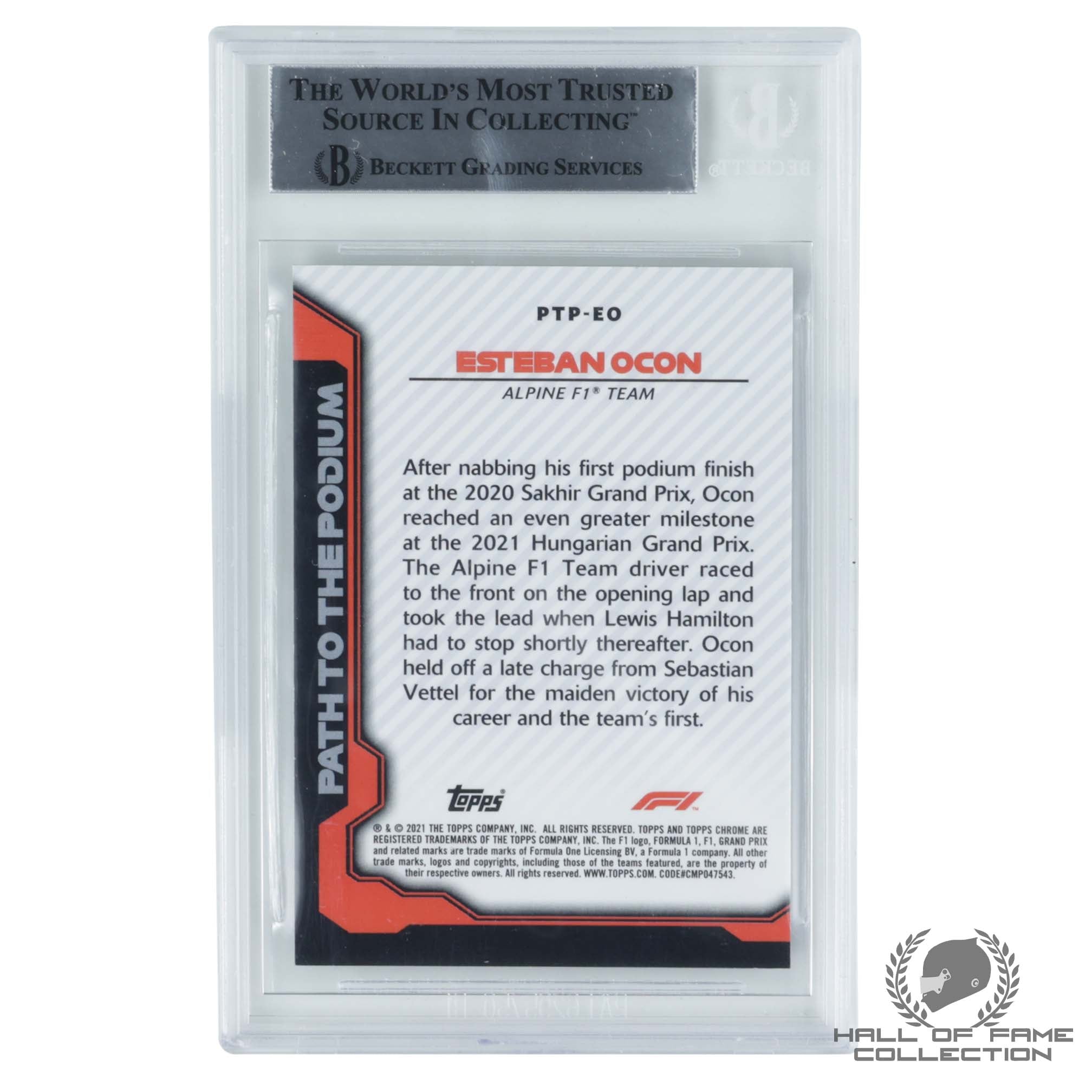 2021 Topps Chrome Formula 1 Path to the Podium #PTPEO Esteban Ocon Authentic Autograph