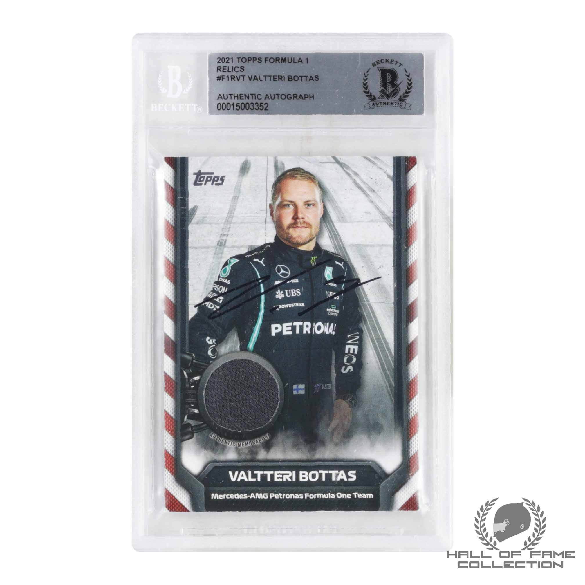2021 Topps Formula 1 Relics #F1RVT Valtteri Bottas Authentic Autograph /199
