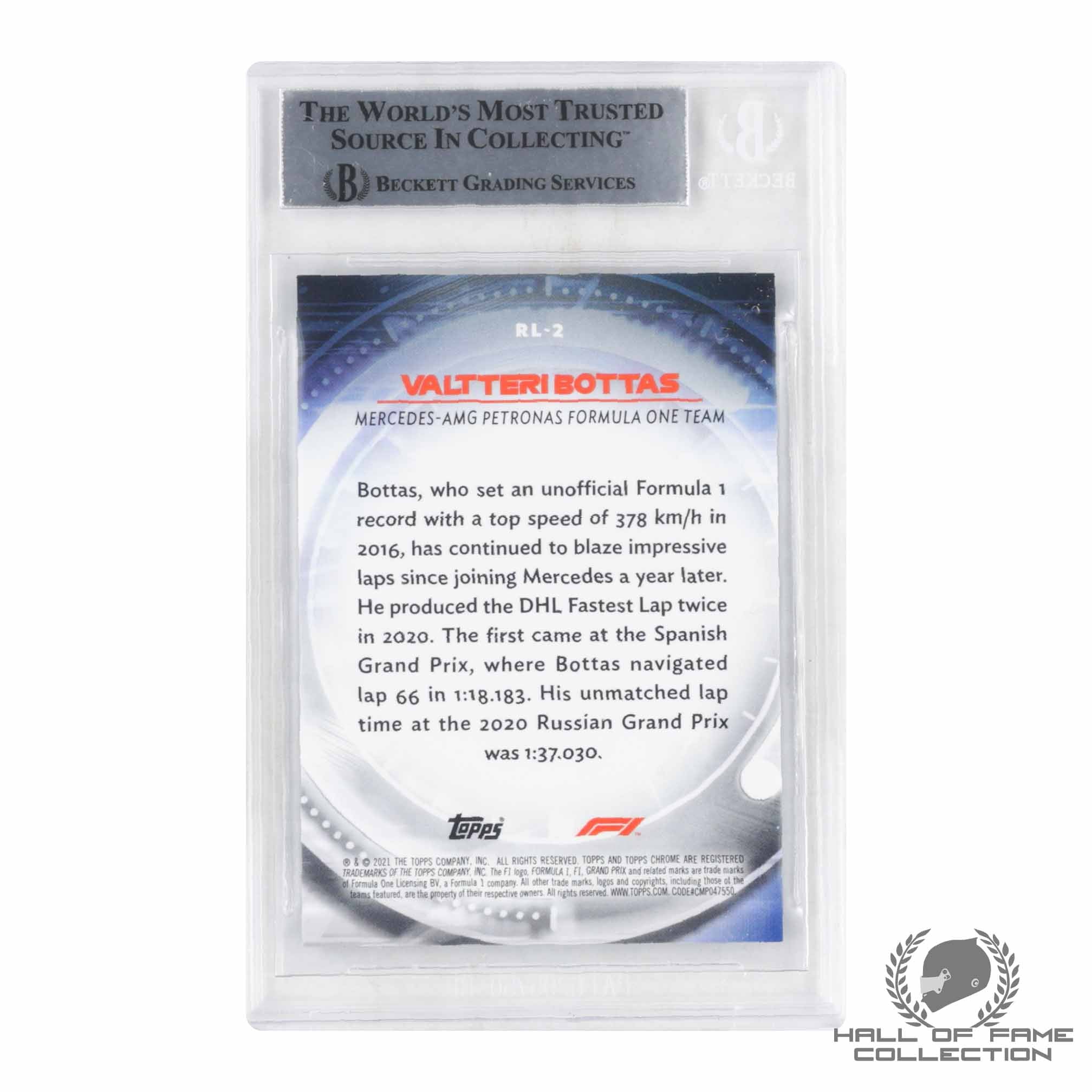 2021 Topps Chrome Formula 1 Red Liners #RL2 Valtteri Bottas Mercedes Benz Authentic Autograph