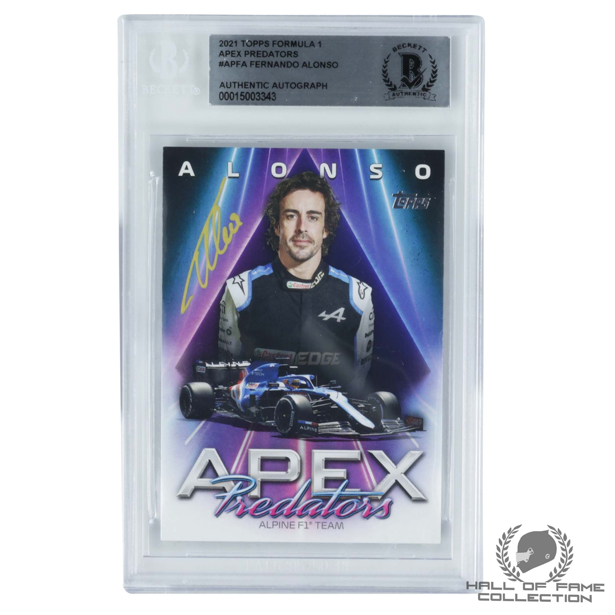2021 Topps Formula 1 Apex Predators #APFA Fernando Alonso Authentic Autograph