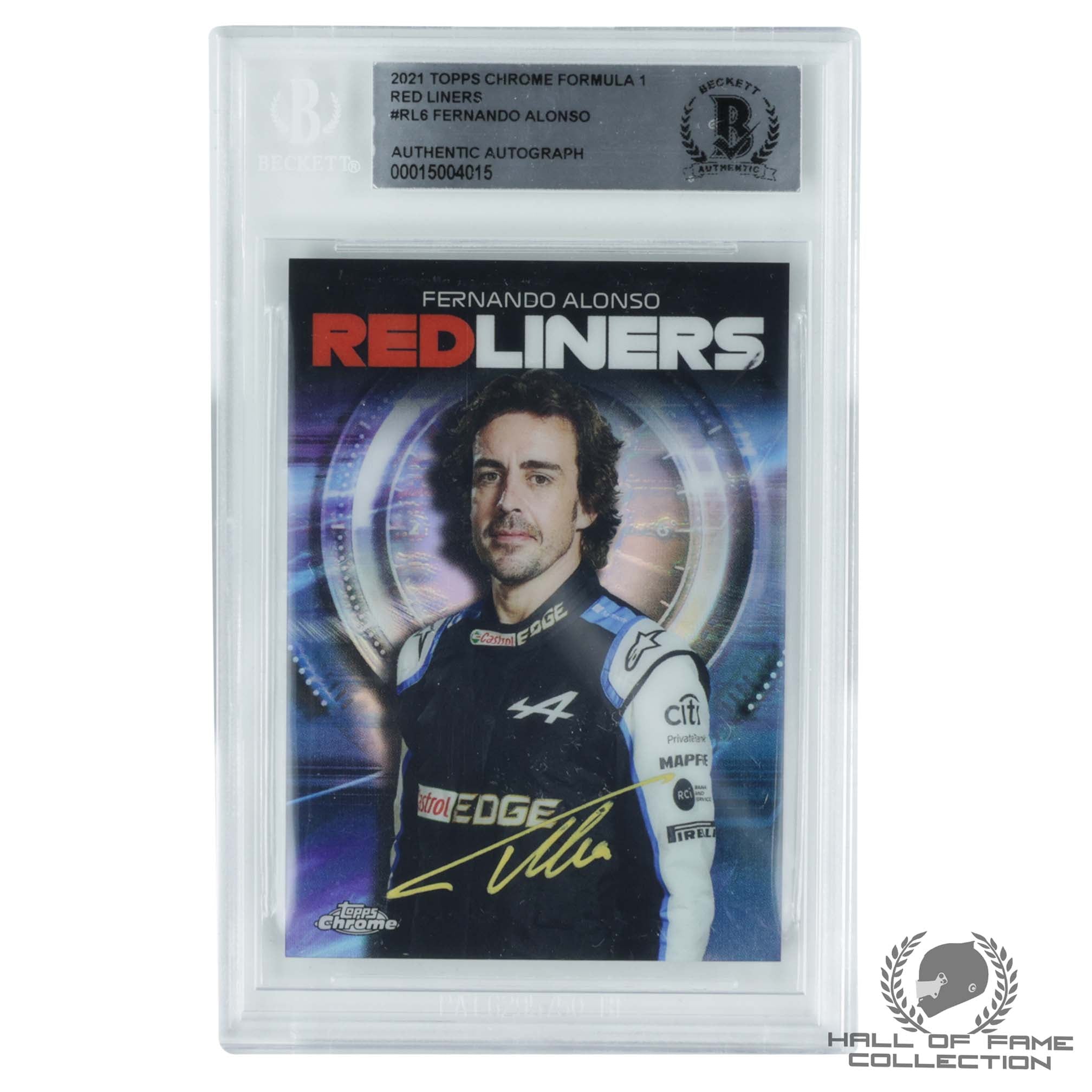 2021 Topps Chrome Formula 1 Red Liners #RL6 Fernando Alonso Authentic Autograph