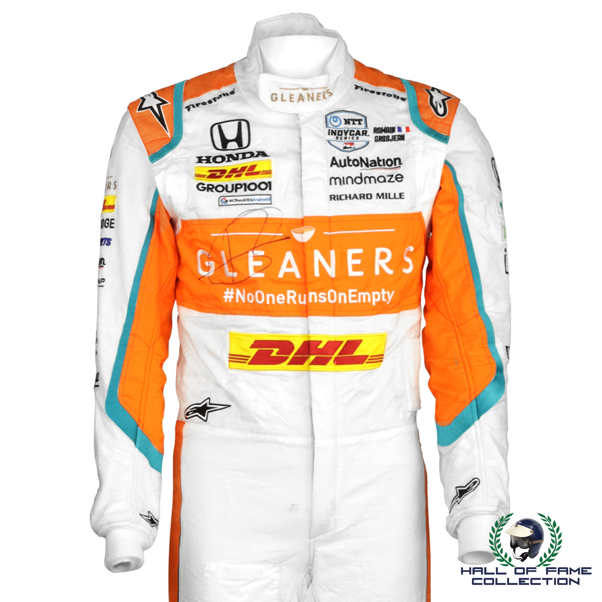 2022 Romain Grosjean Signed GP of Indianapolis Race Used Andretti Autosport IndyCar Suit