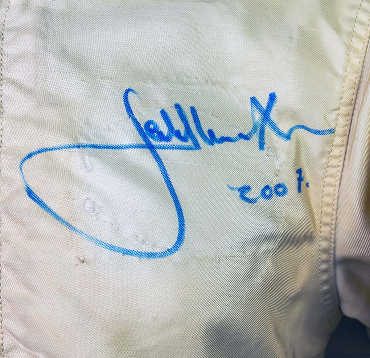 1974-76 Jacky Ickx Signed Race Used JPS Lotus/Williams/Wolf F1 Suit