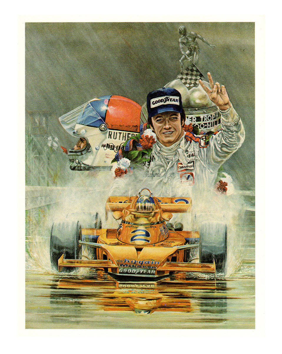 1976 Johnny Rutherford  Indy 500 Winner Ron Burton IndyCar Print