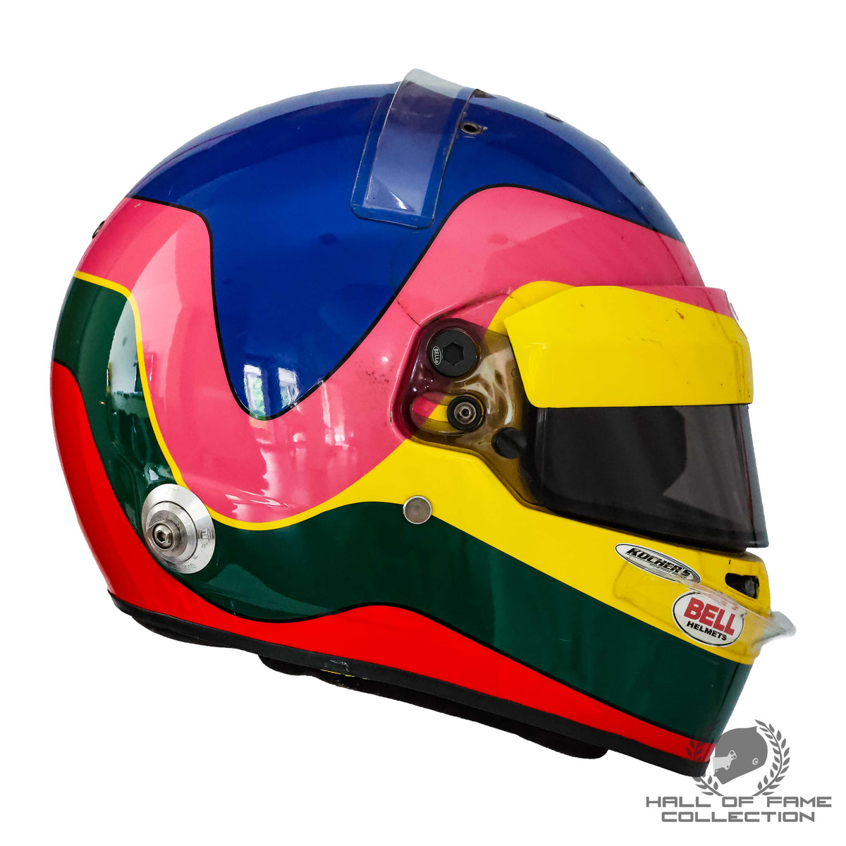 2014 Jacques Villeneuve Signed Indy 500 Practice Used Schmidt Peterson Motorsports IndyCar Helmet