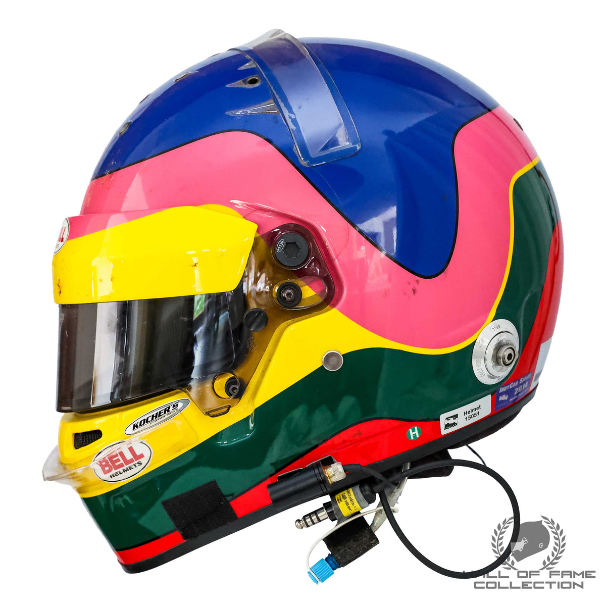 2014 Jacques Villeneuve Signed Indy 500 Practice Used Schmidt Peterson Motorsports IndyCar Helmet