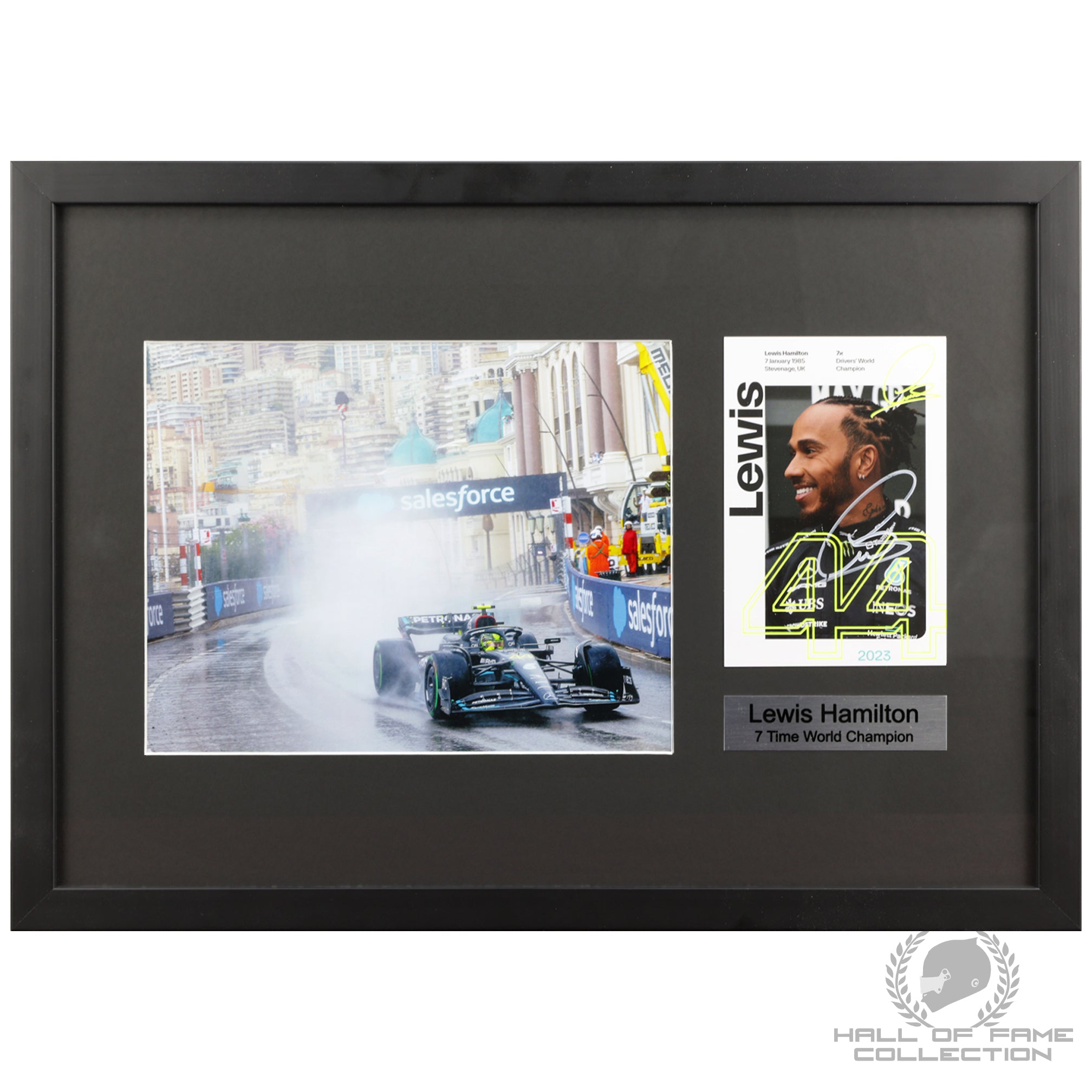 2023 Lewis Hamilton Signed Mercedes "Monaco" Limited Edition /25 F1 Framed Driver Card & Photo