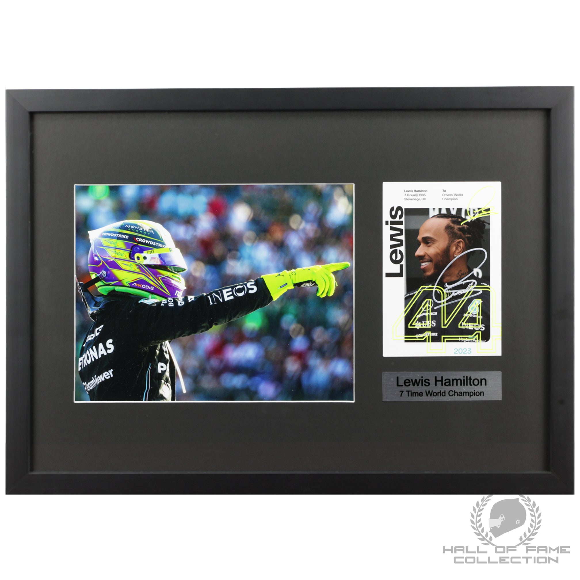 2023 Lewis Hamilton Signed Mercedes Limited Edition /25 Framed F1 Driver Card & Photo