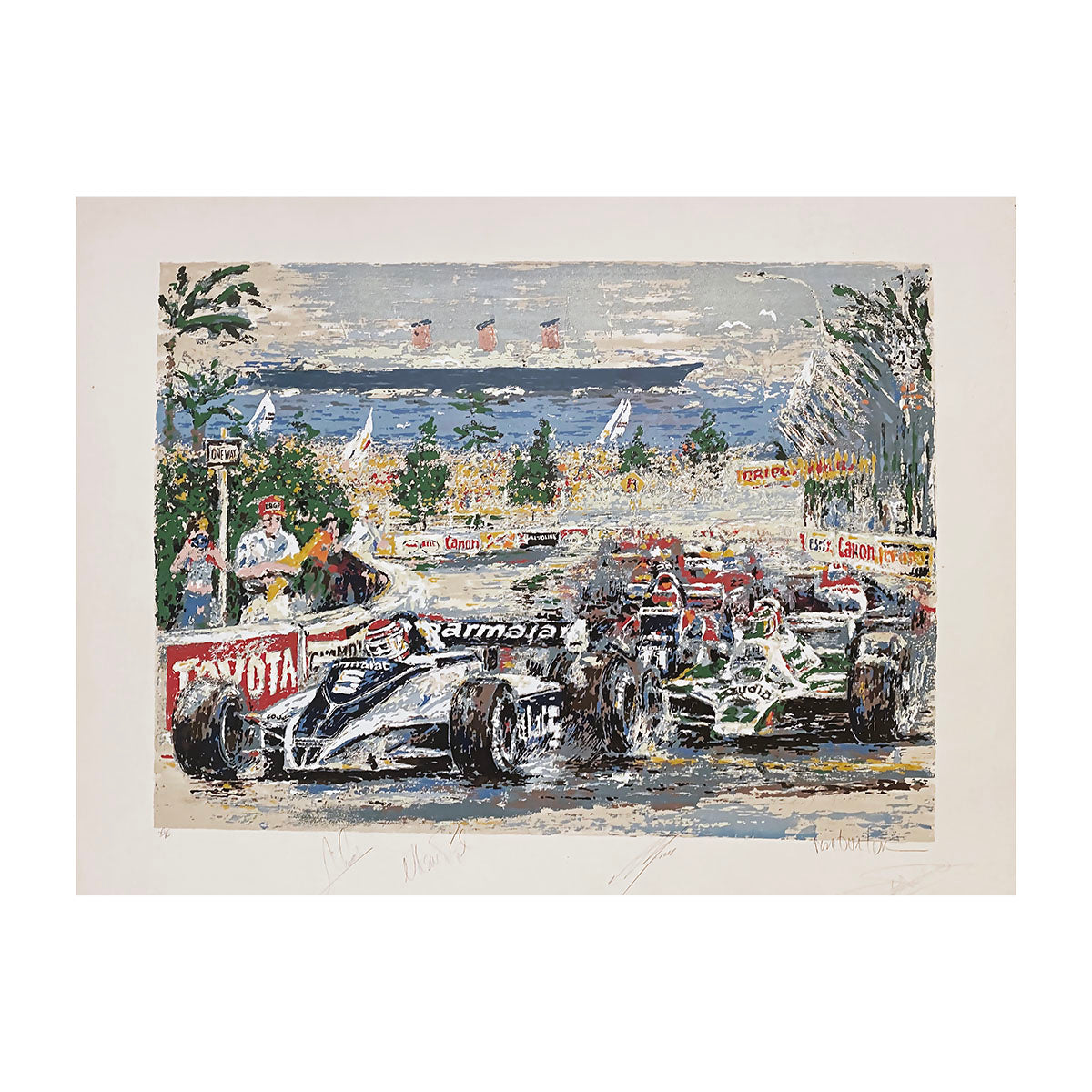 1980 U.S. Grand Prix Long Beach Multi Signed Limited Edition Ron Burton Serigraph Print