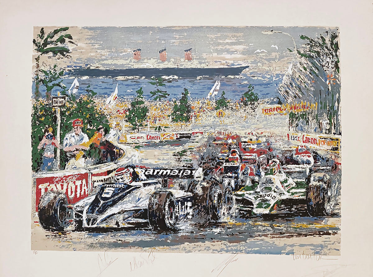1980 U.S. Grand Prix Long Beach Multi Signed Limited Edition Ron Burton Serigraph Print