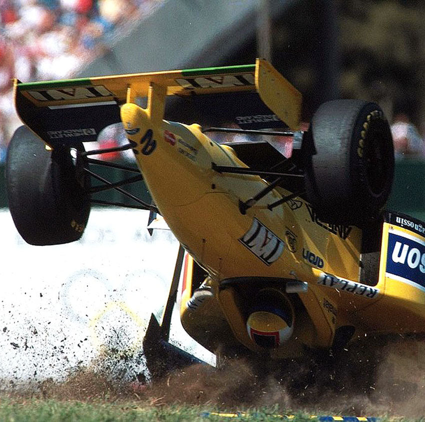 1996 Luca Badoer, race used Forti Corse Helmet