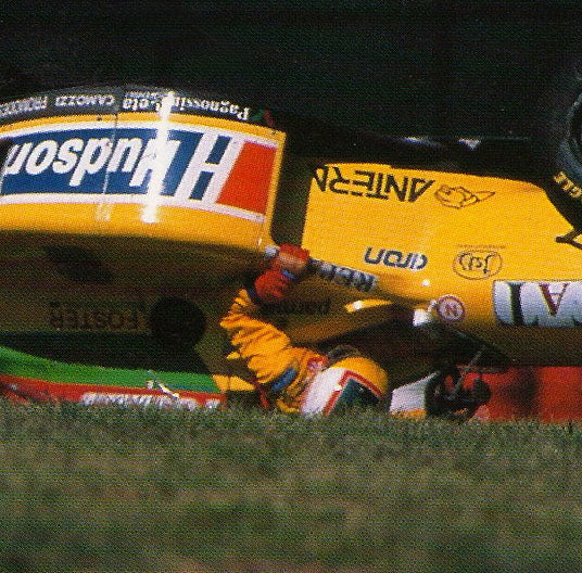 1996 Luca Badoer, race used Forti Corse Helmet
