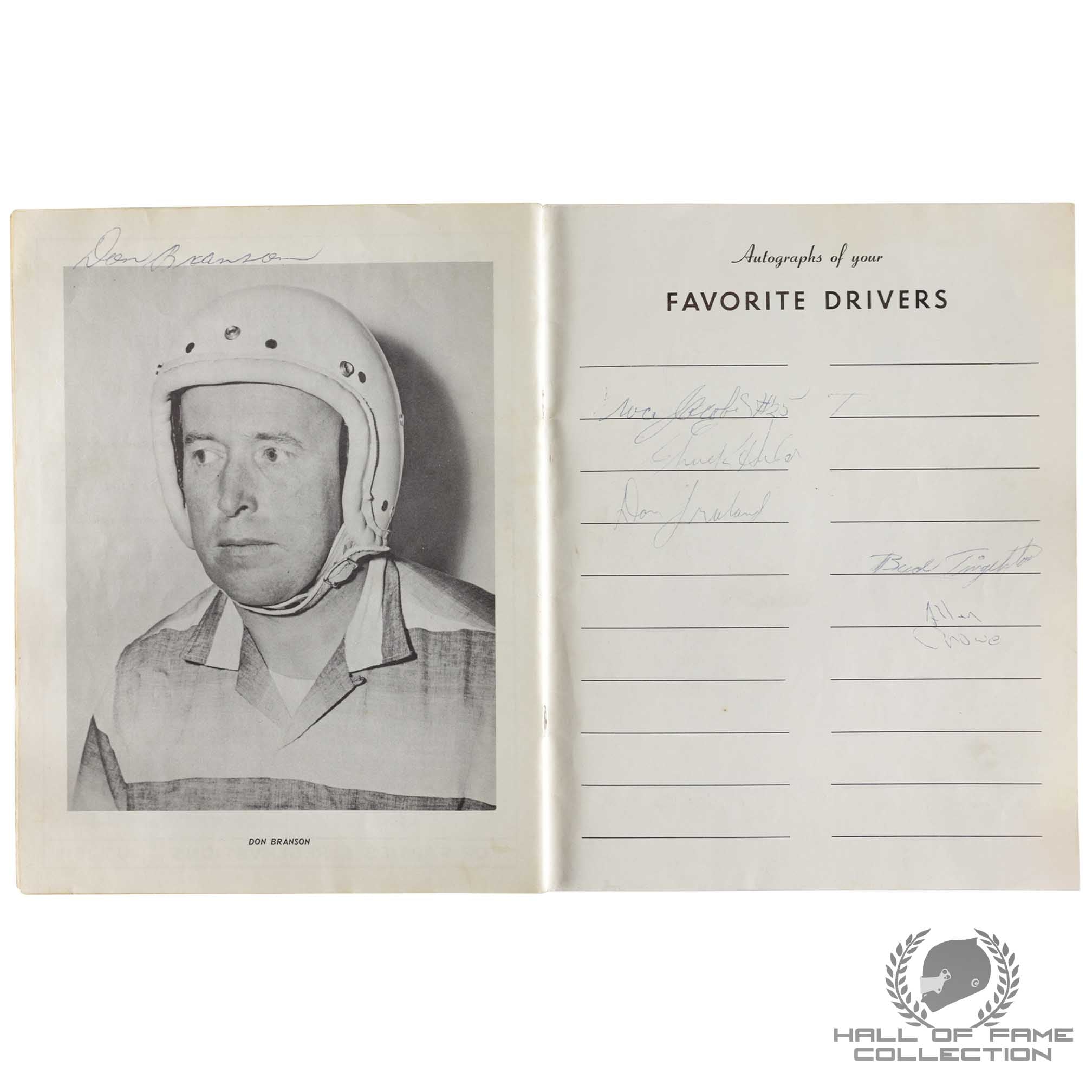 1962 USAC National Championship Trenton Program Signed By Foyt, Jones, Branson & More