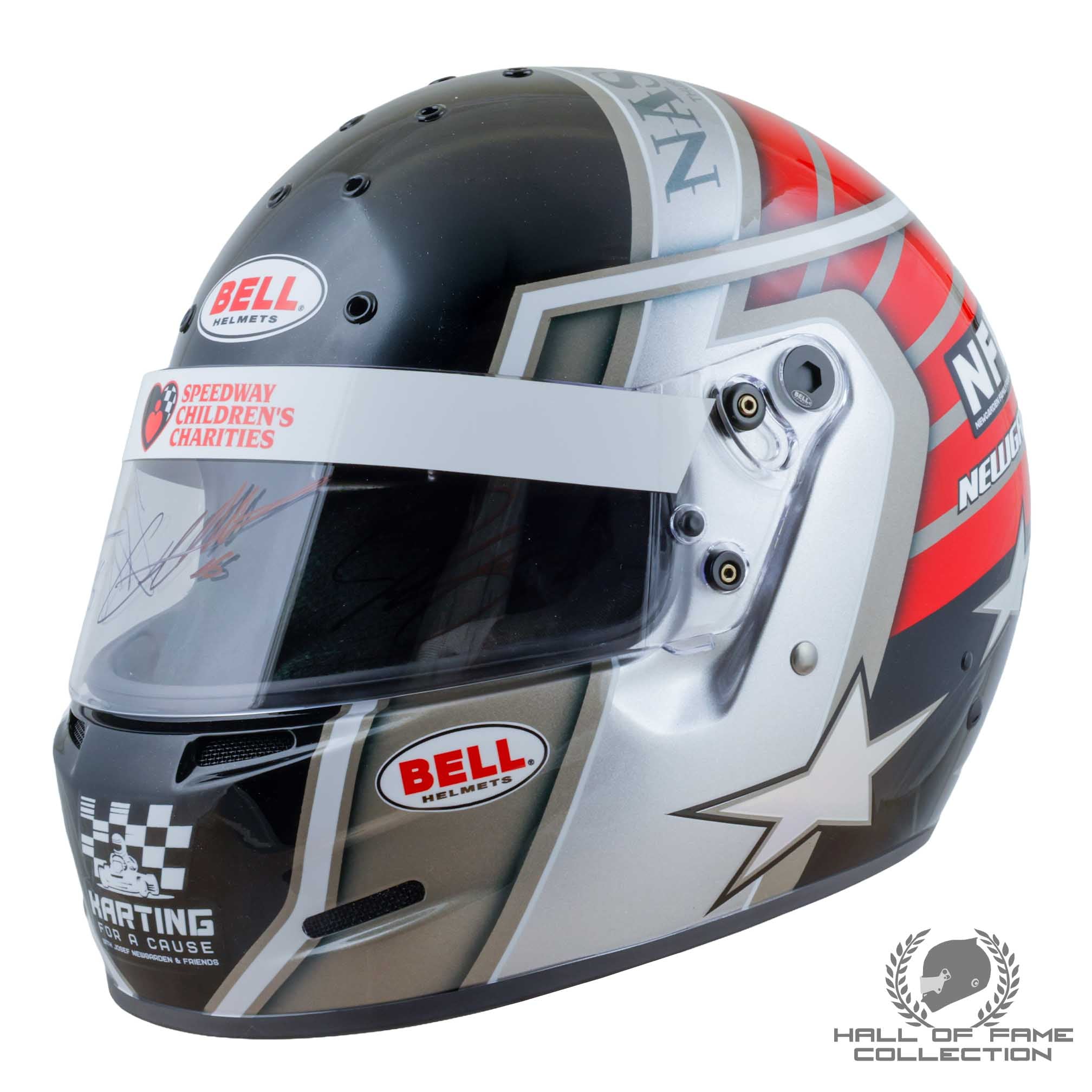 2025 Josef Newgarden Signed Custom Nashville IndyCar Karting Helmet with Gloves