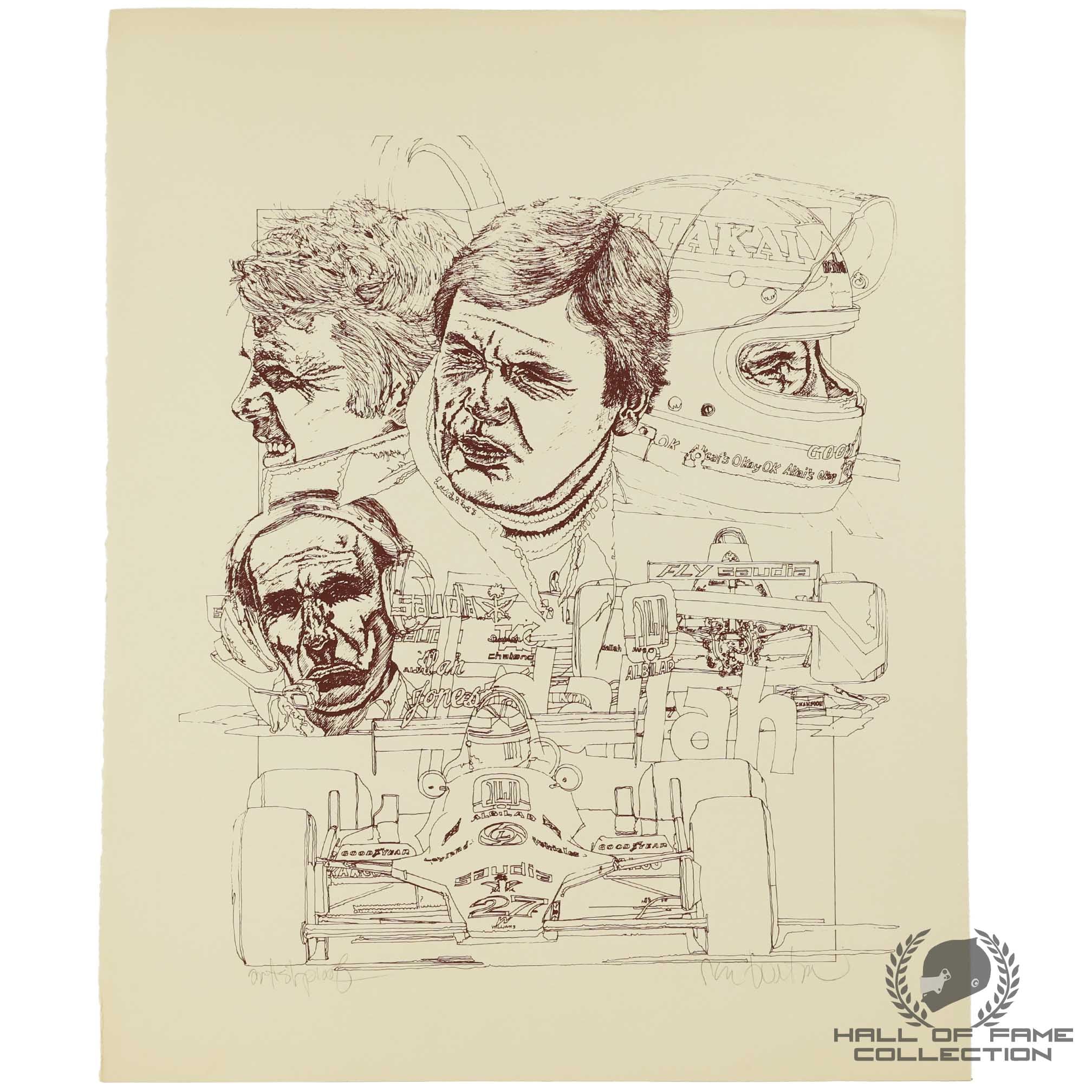 1980 Alan Jones Limited Edition /35 Ron Burton Williams F1 21x26" Print