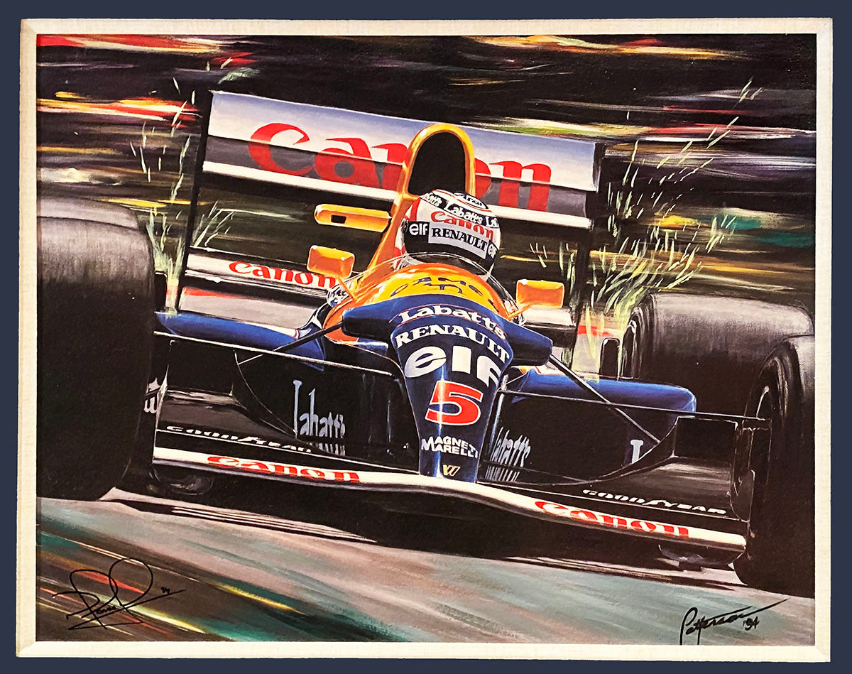 1992 Nigel Mansell ‘Red 5’ Signed Williams F1 Original Bill Patterson Artwork