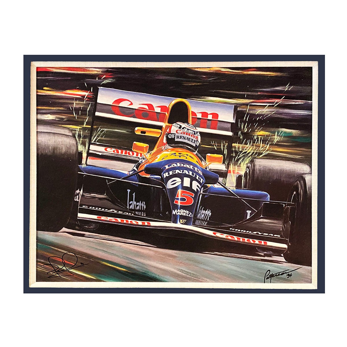 1992 Nigel Mansell ‘Red 5’ Signed Williams F1 Original Bill Patterson Artwork