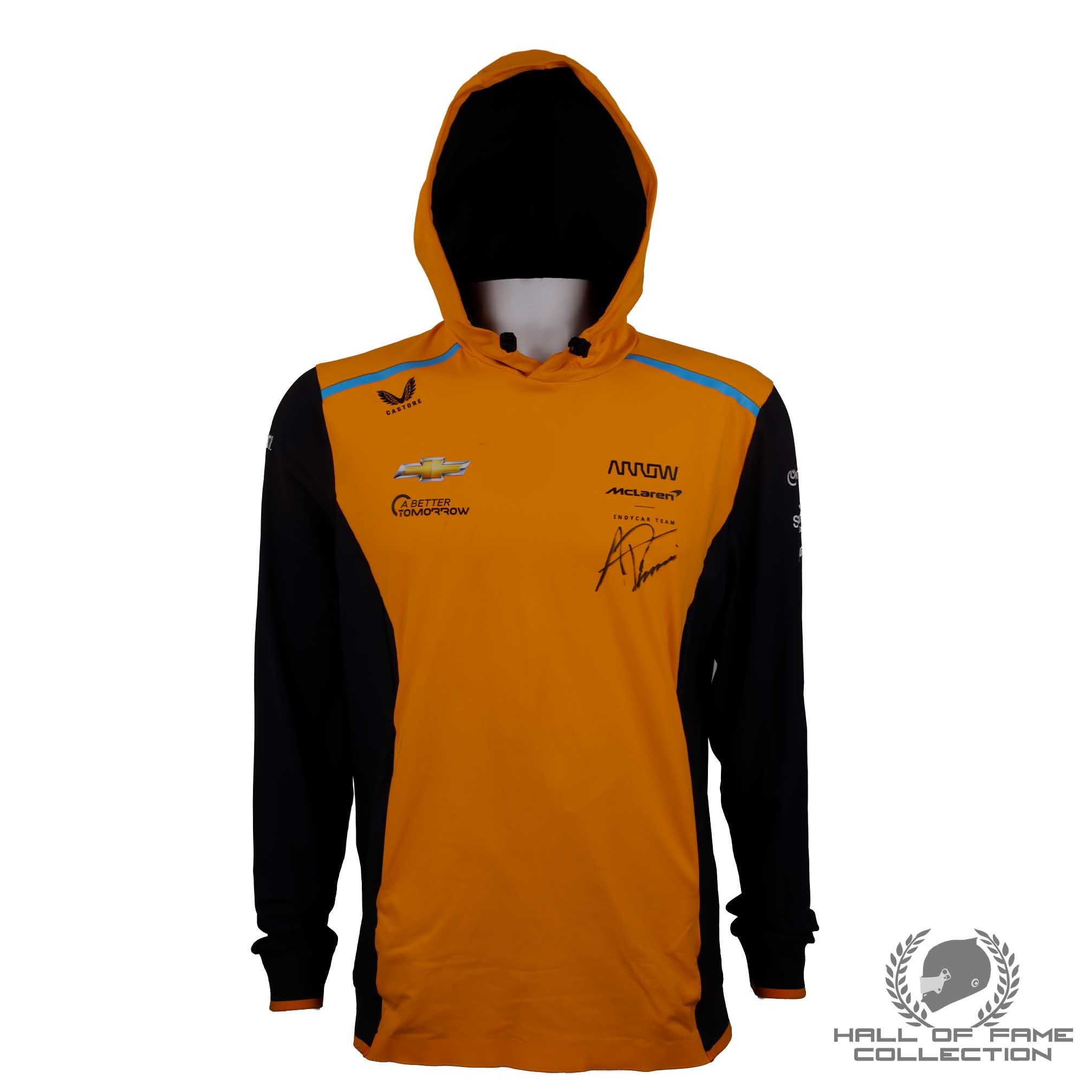 Alexander Rossi Signed Arrow McLaren Driver Worn IndyCar Hoodie Size Medium