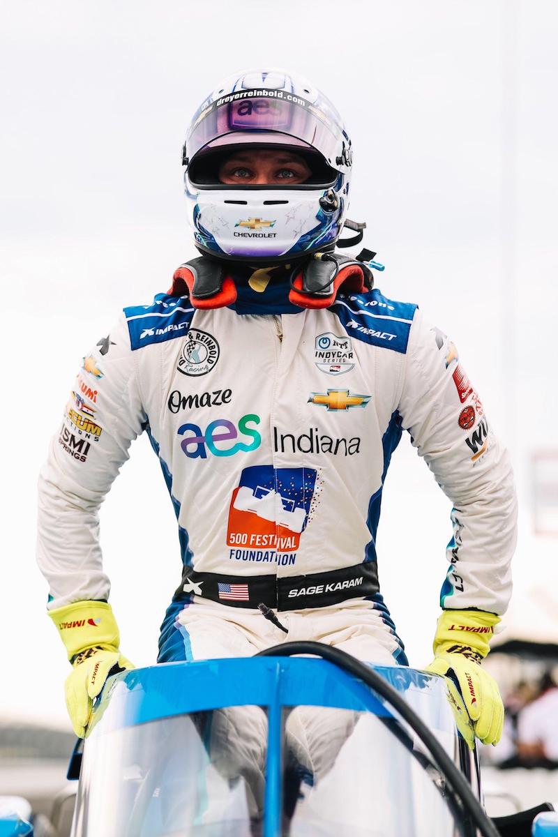 2021 Sage Karam Signed Race Used Dreyer & Reinbold Racing Indy 500 Gloves