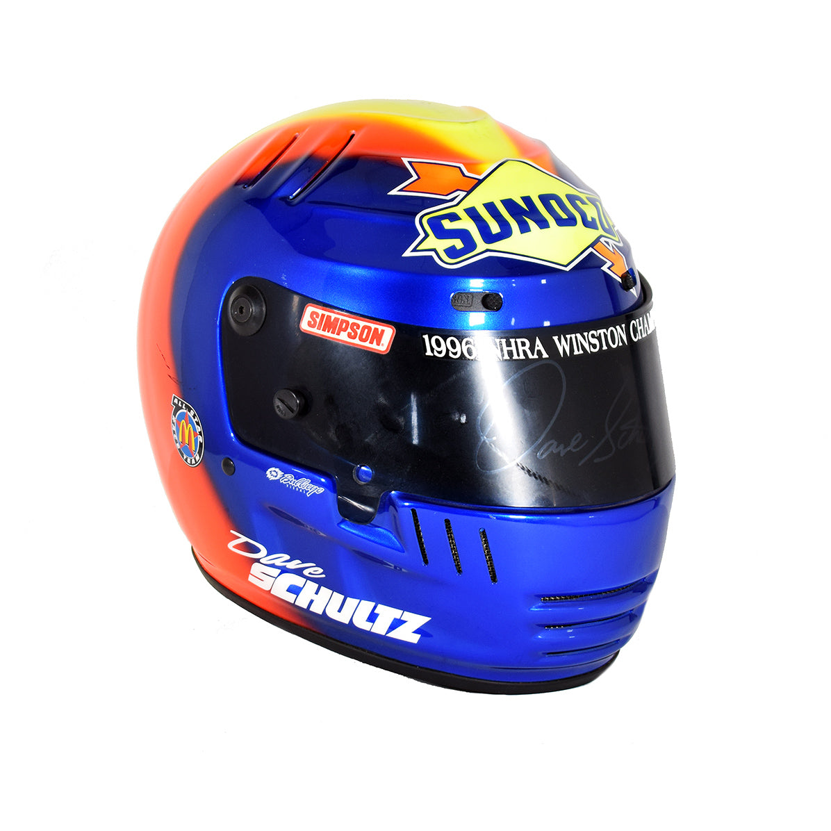 1996 Dave Schultz Pro Stock Motorcycle Drag Race Used Helmet