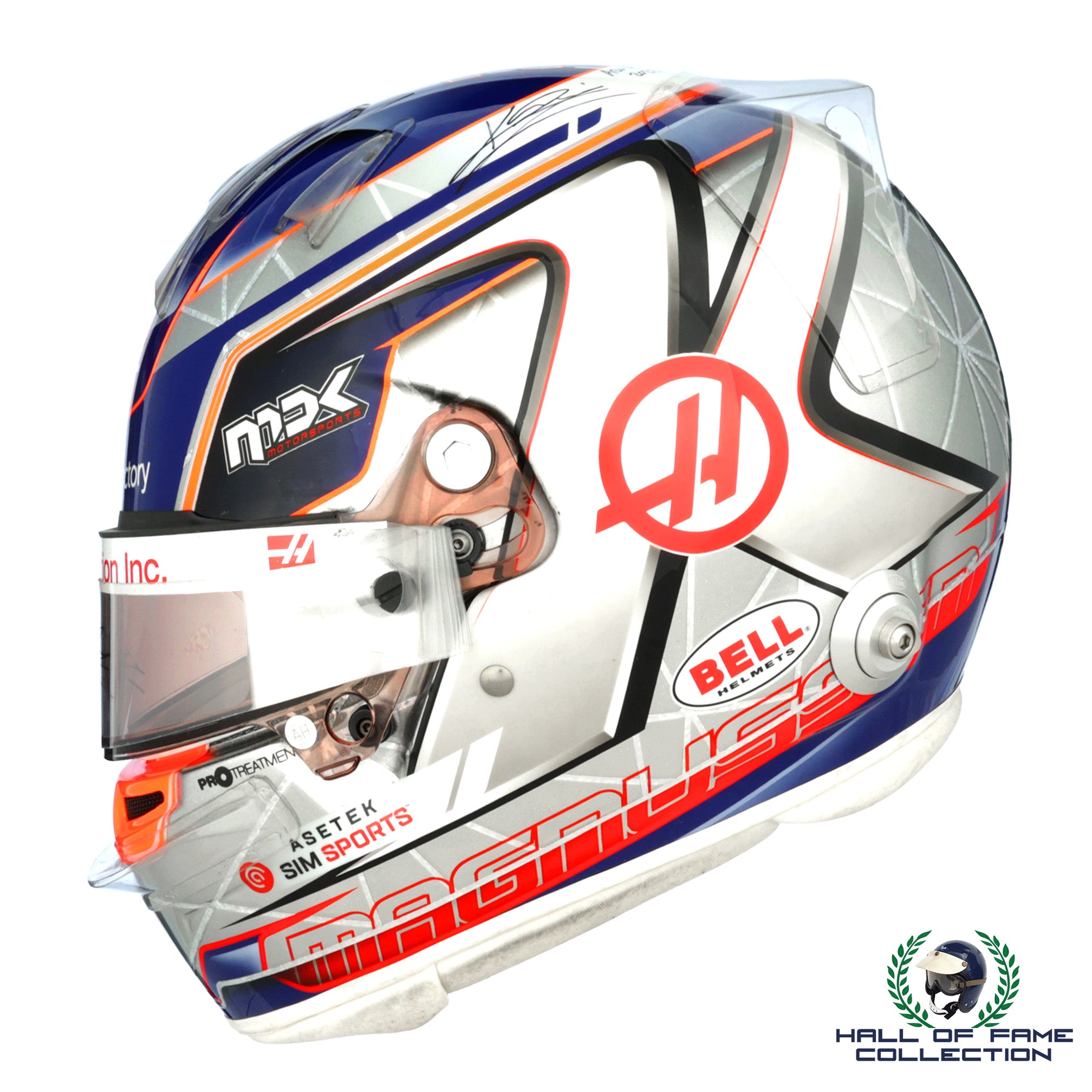 2022 Kevin Magnussen Signed Abu Dhabi GP Race Used Haas F1 Helmet