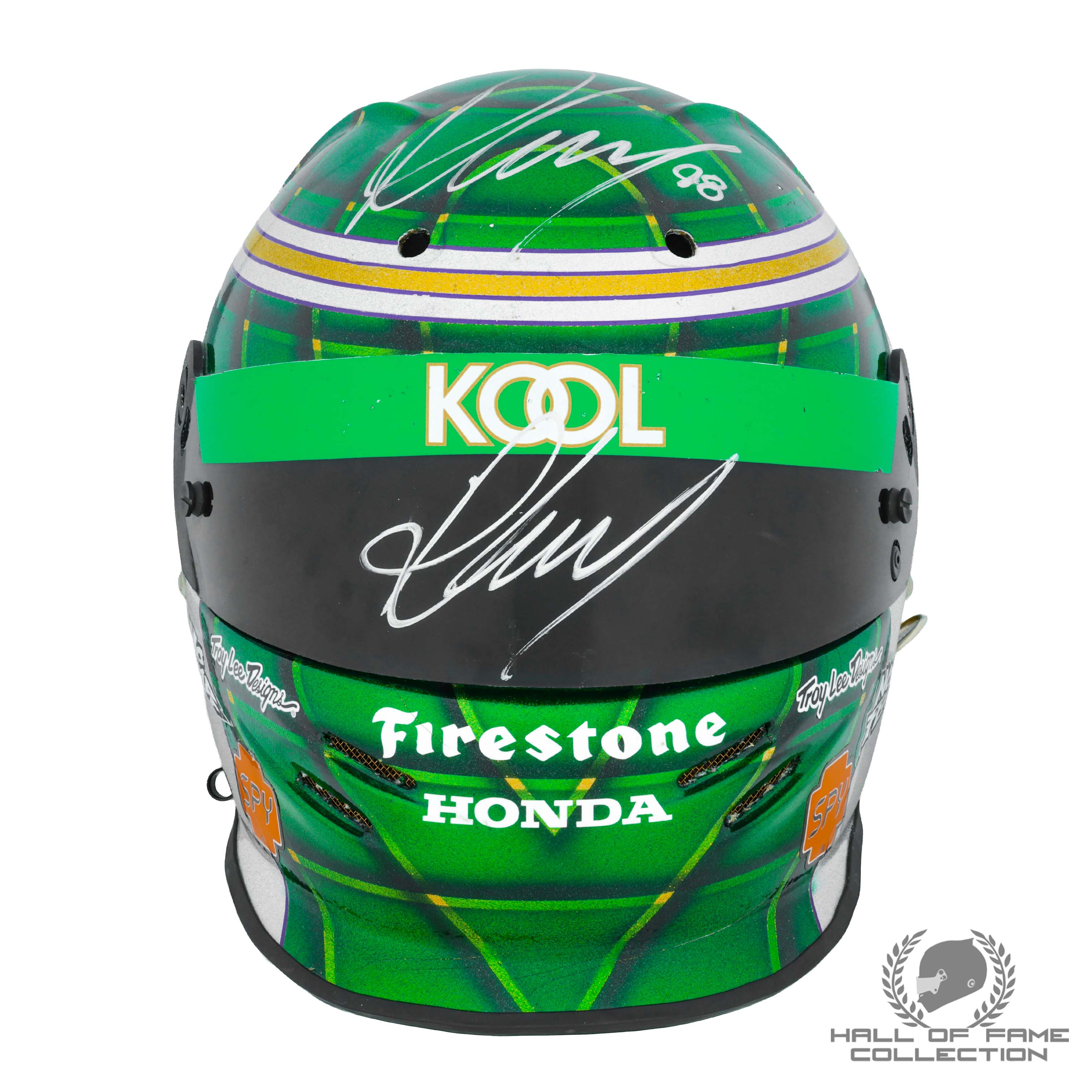 1997 Paul Tracy Signed Team Kool Green Racing Used IndyCar Helmet