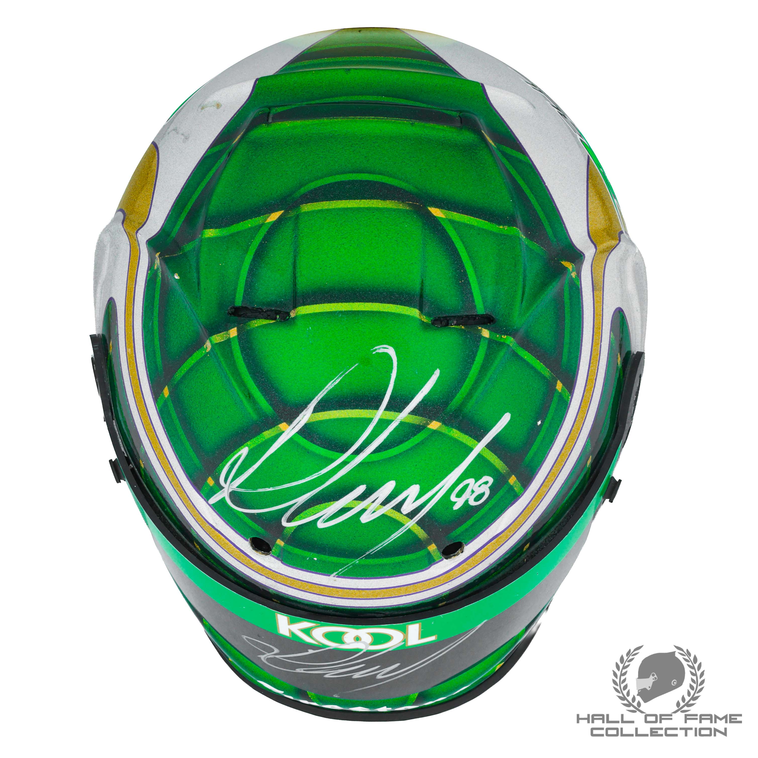 1997 Paul Tracy Signed Team Kool Green Racing Used IndyCar Helmet