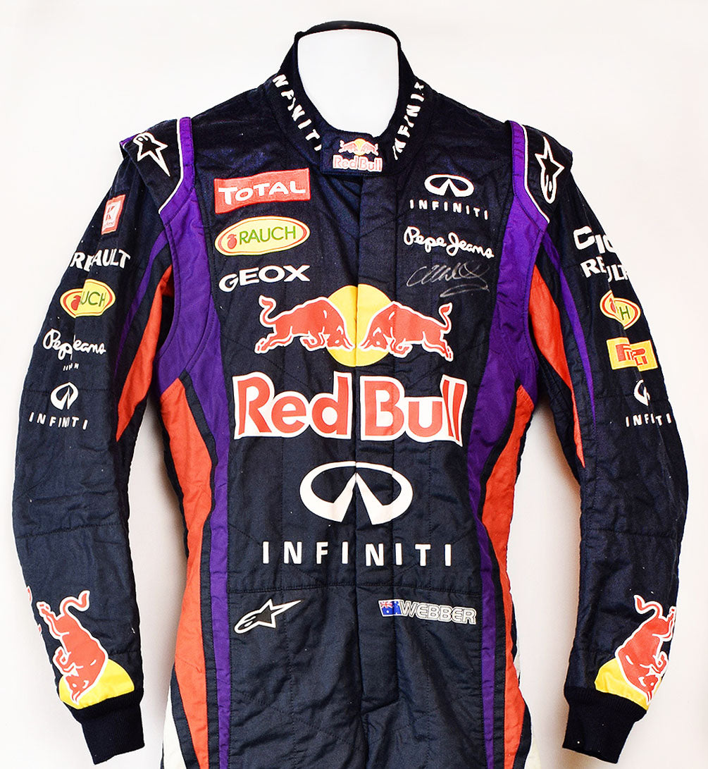 2013 Mark Webber Signed Race Used Red Bull F1 Suit