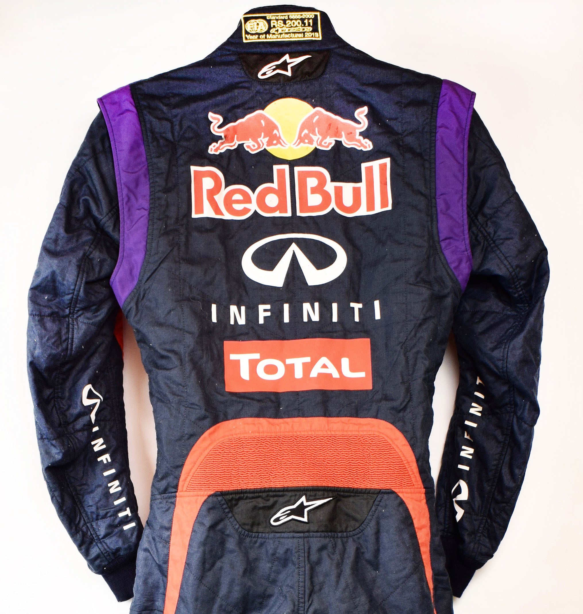 2013 Mark Webber Signed Race Used Red Bull F1 Suit