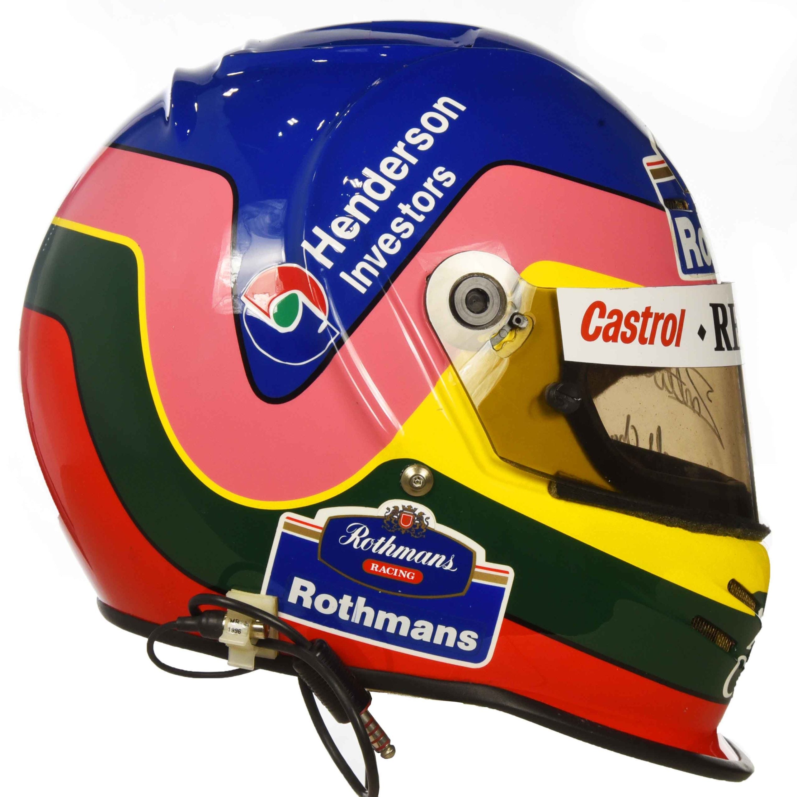 1997 Jacques Villeneuve World Championship Used Rothmans Williams Renault Bell Dominator F1 Helmet