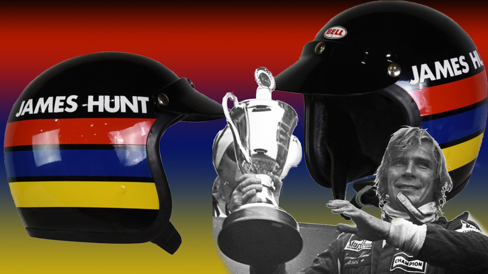 Rare James Hunt helmet would be a showcase for any collector