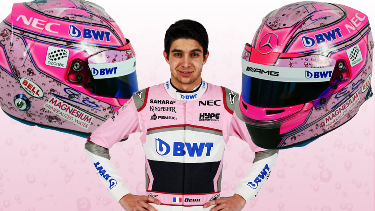 Stunning and rare Esteban Ocon helmet now available