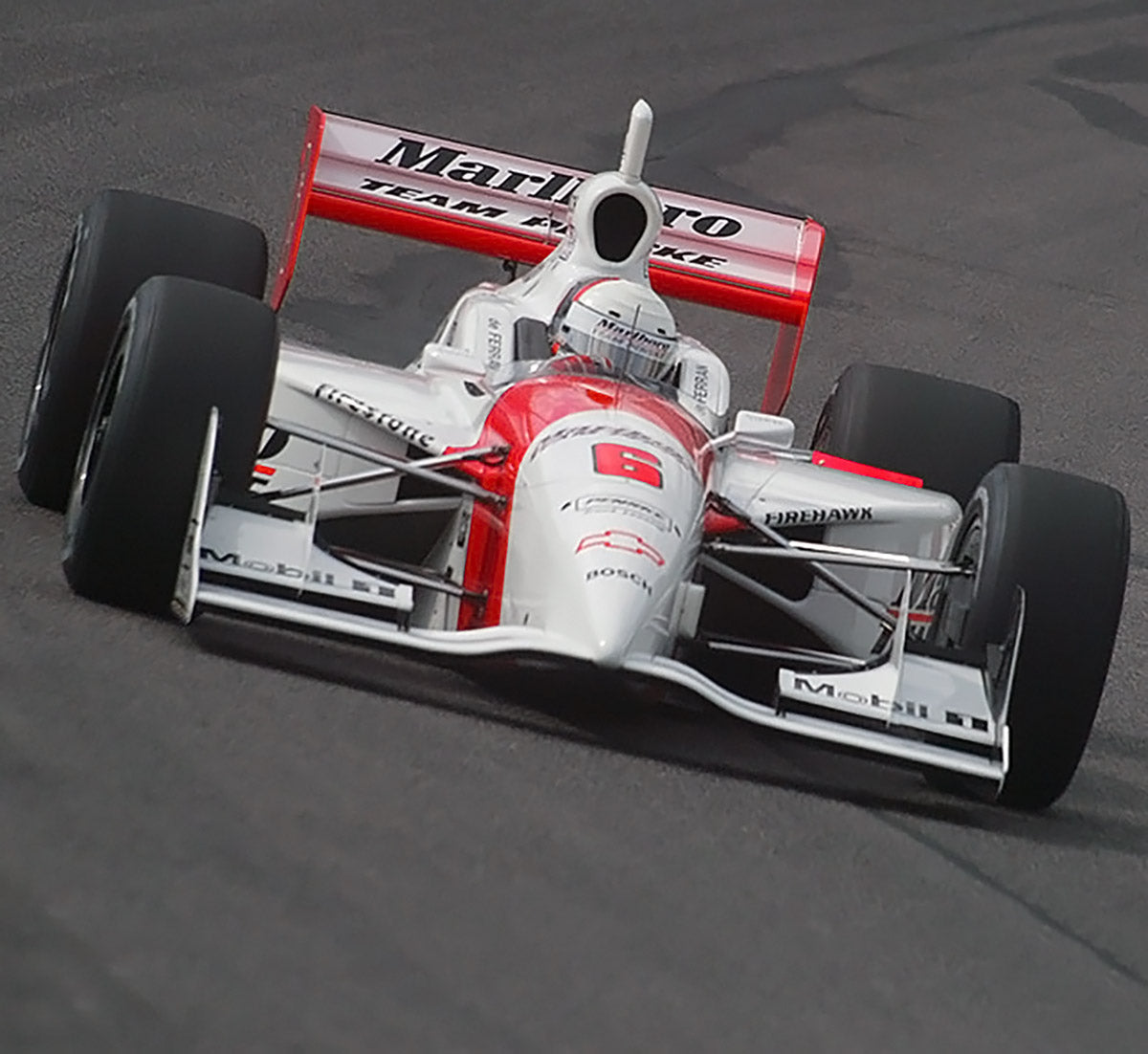 2002 Gil de Ferran Signed Race Used Marlboro Team Penske Visor