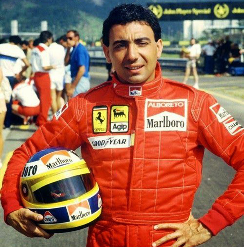 1987 Michele Alboreto, race used Ferrari helmet