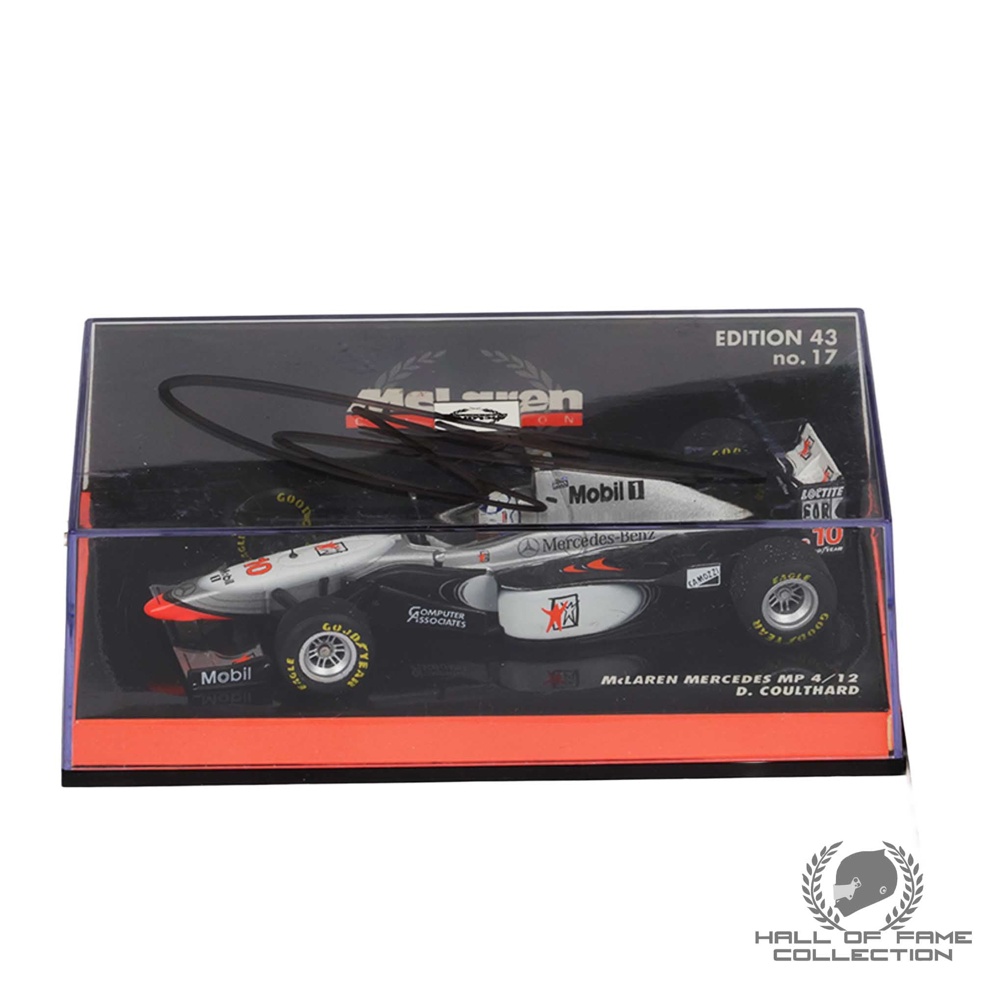 1997 David Coulthard Signed McLaren Mercedes Minichamps 1:43 F1 Model