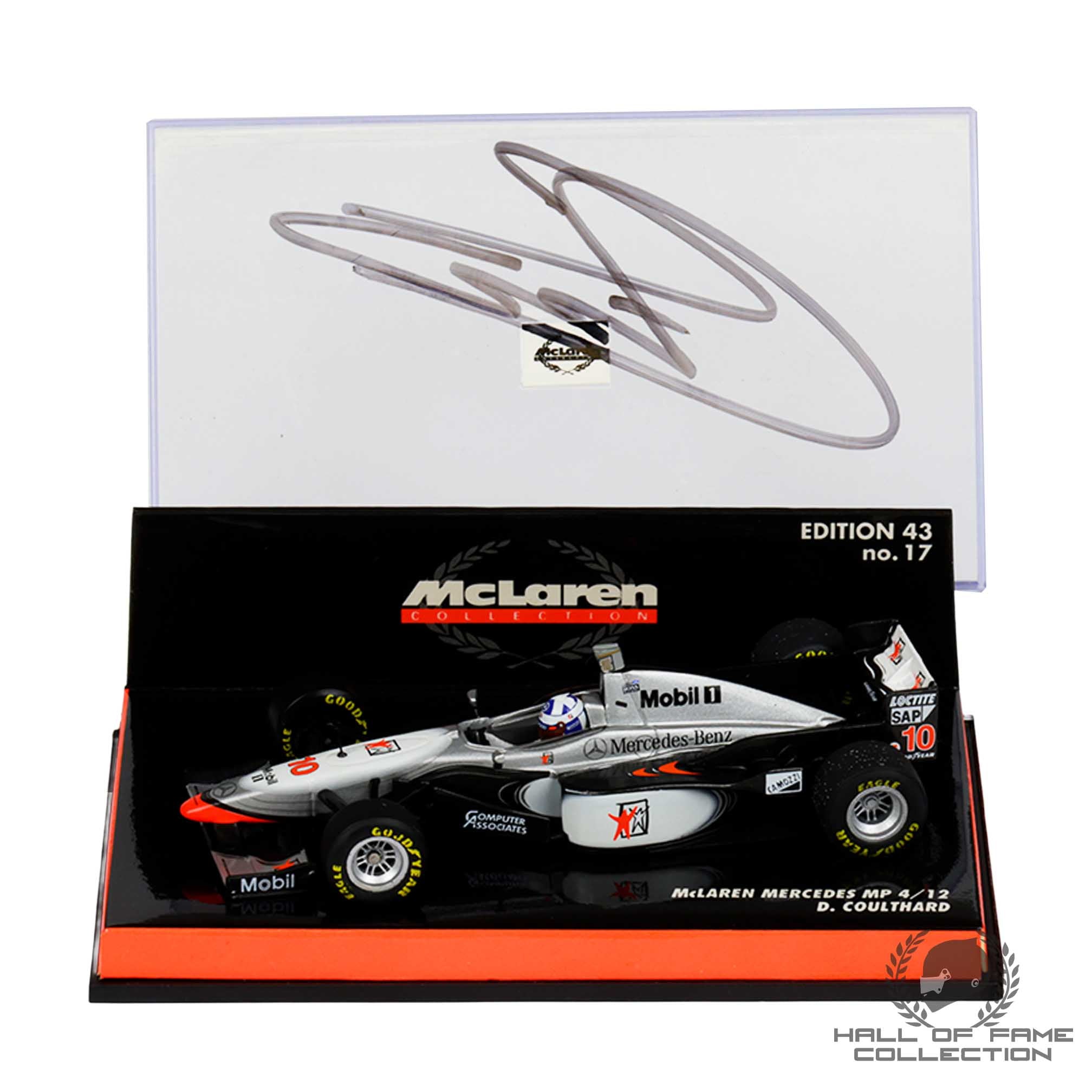 1997 David Coulthard Signed McLaren Mercedes Minichamps 1:43 F1 Model