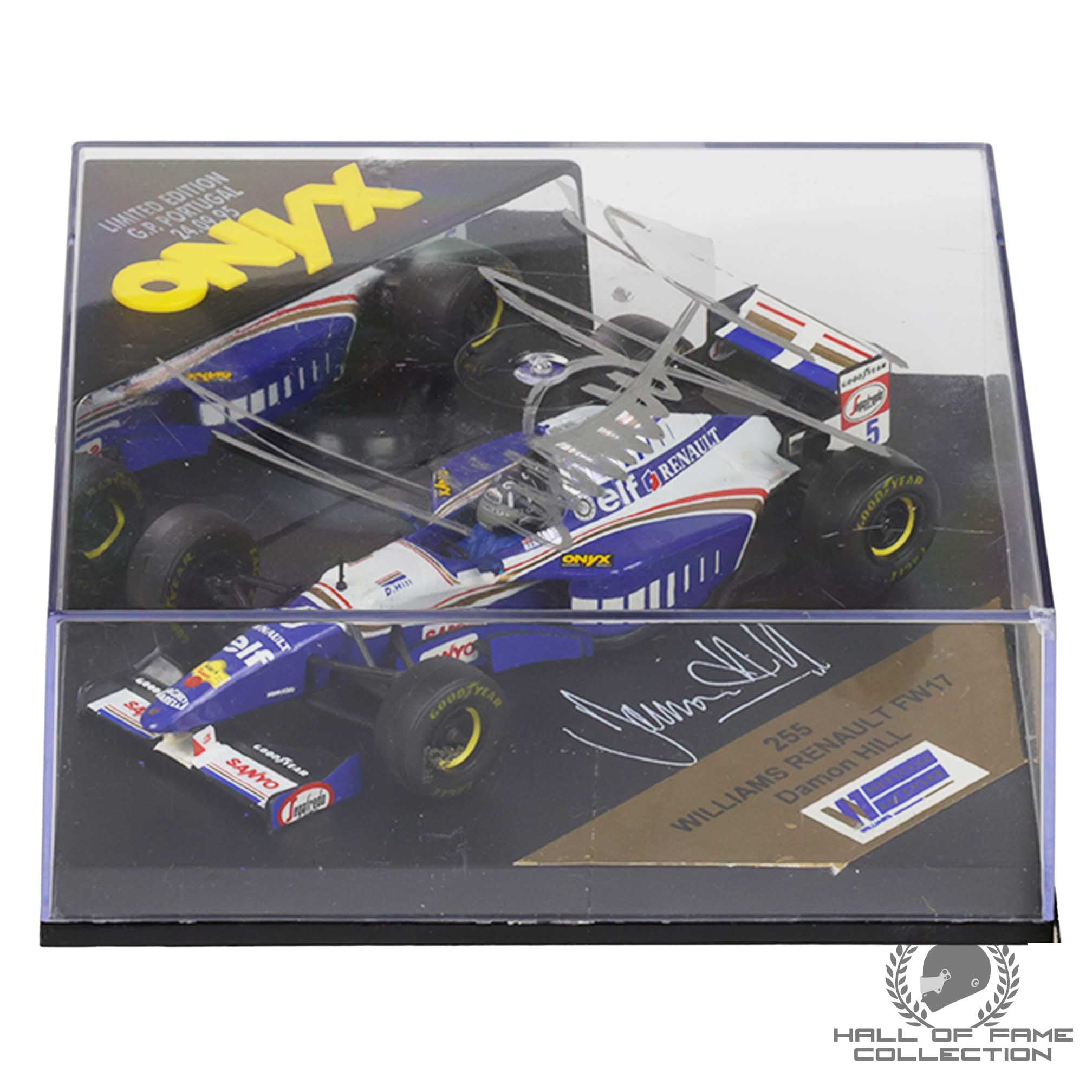 1995 Damon Hill Signed Williams Renault FW17 Onyx 1:43 F1 Model