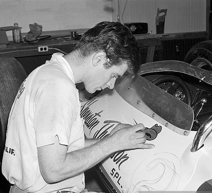 1966 A.J. Foyt Signed Original Sheraton Thompson Coyote Cowling IndyCar Panel