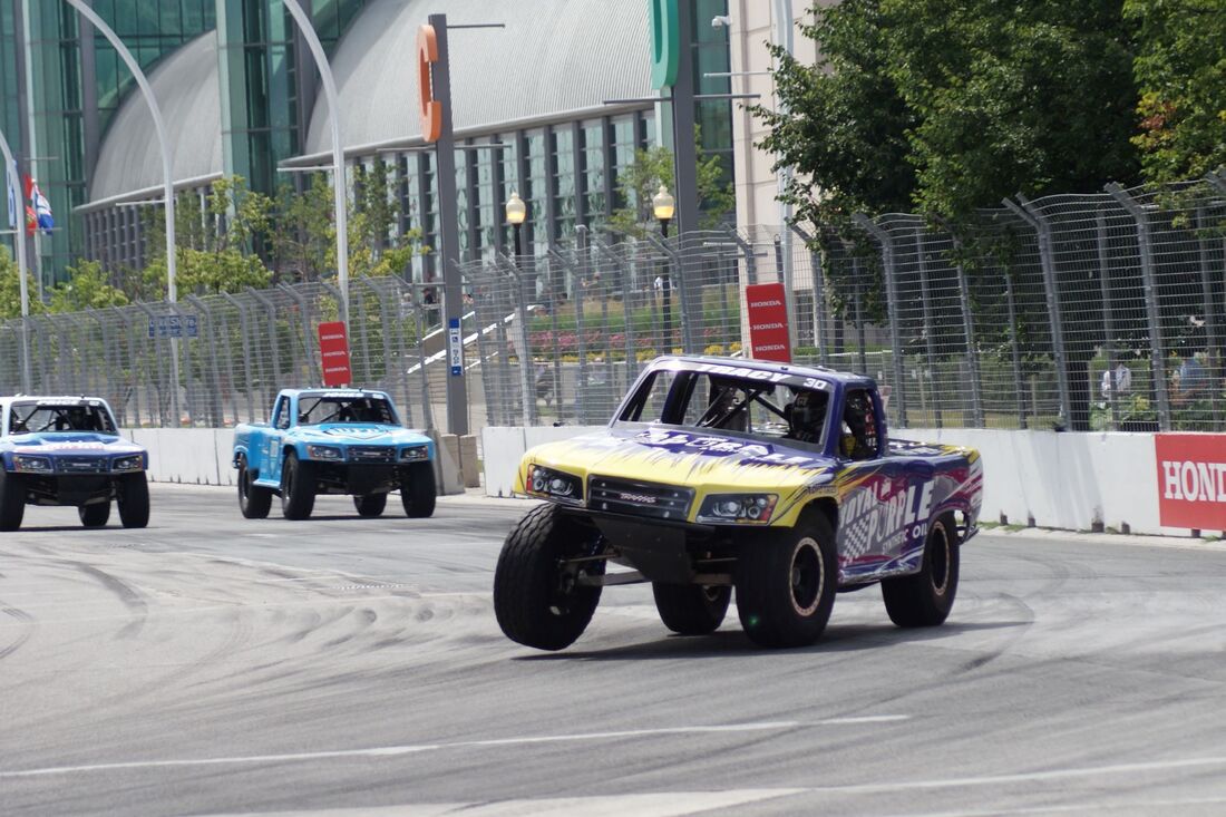 2016 Paul Tracy Signed Race Used Royal Purple Stadium Super Trucks Suit