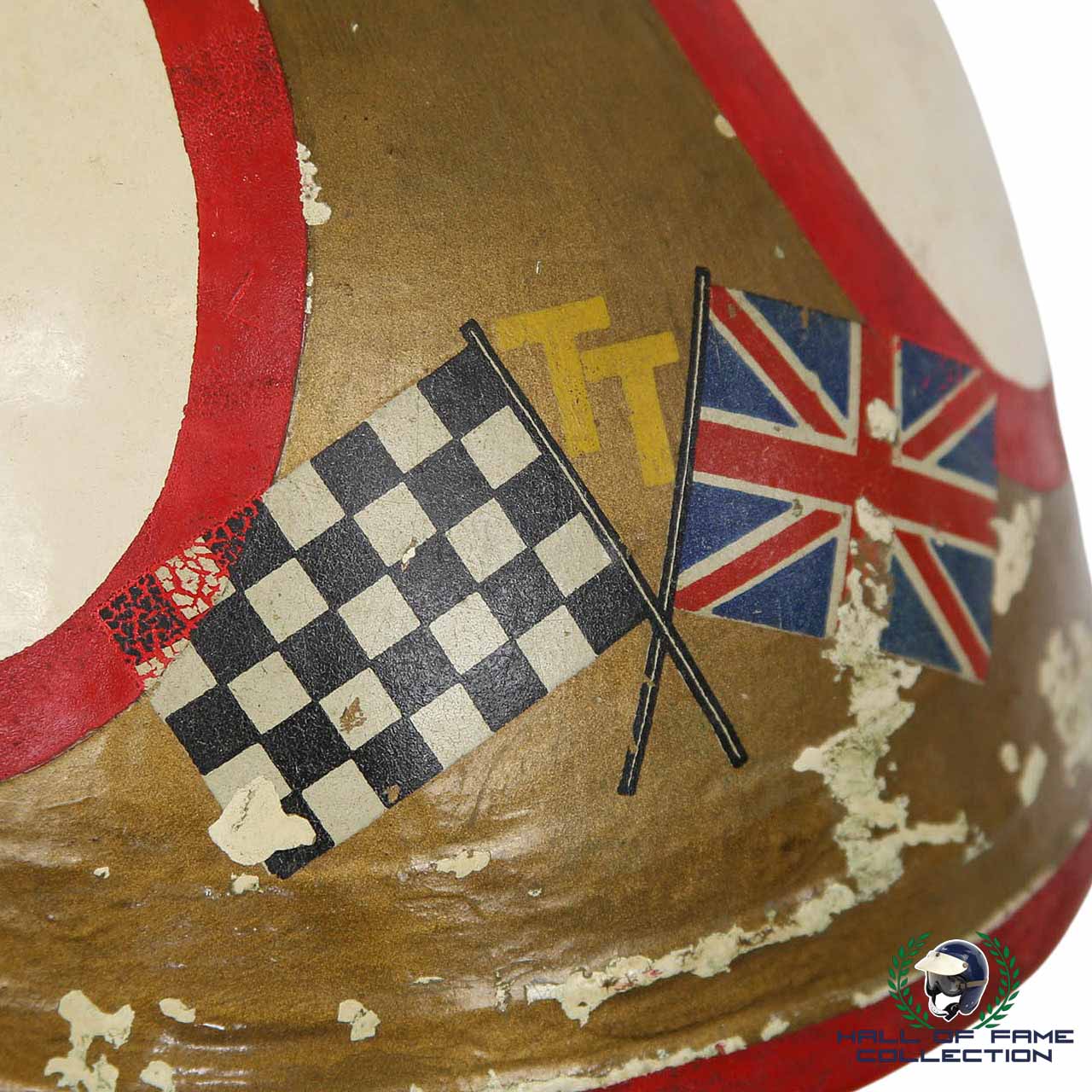 1960's Mike Hailwood Original Period Pudding Basin Replica Isle of Man TT Helmet