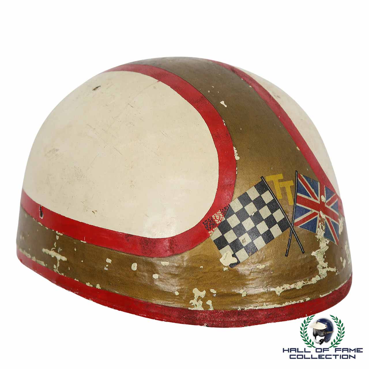 1960's Mike Hailwood Original Period Pudding Basin Replica Isle of Man TT Helmet