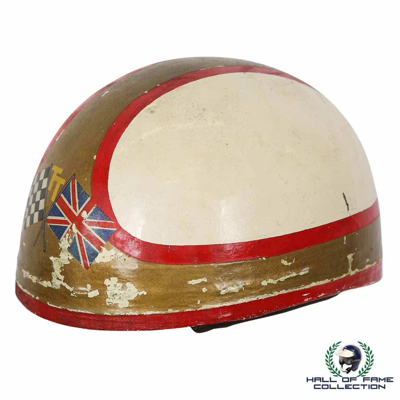 1960's Mike Hailwood Original Period Pudding Basin Replica Isle of Man TT Helmet