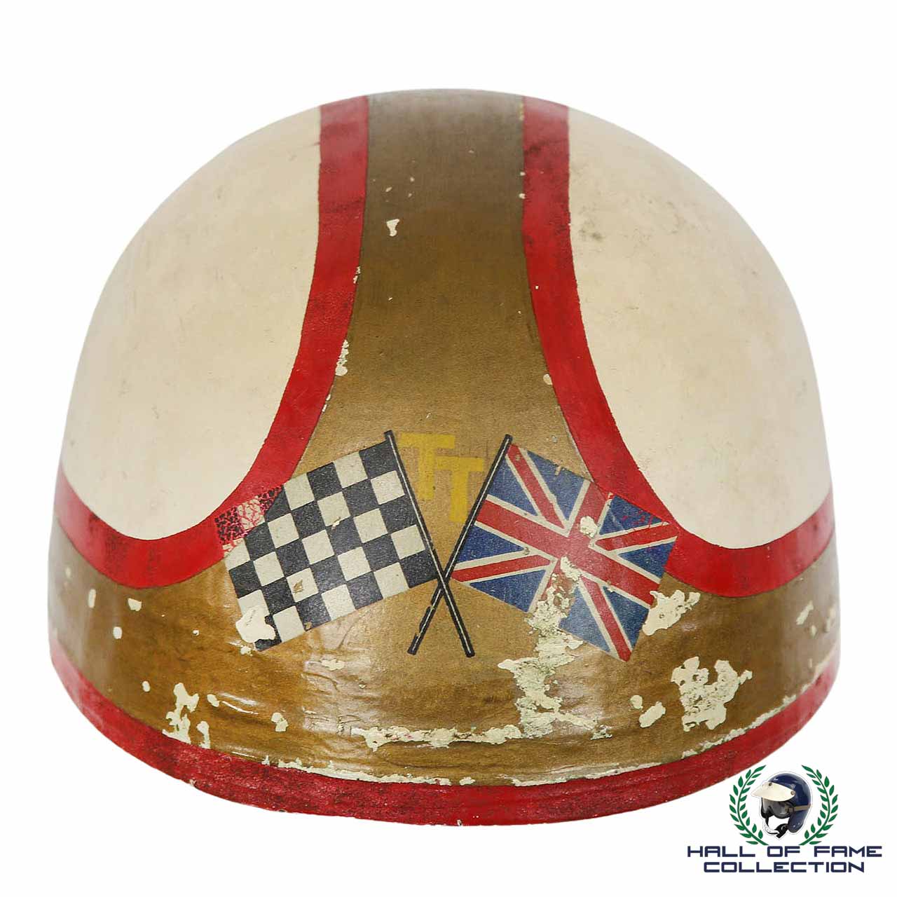 1960's Mike Hailwood Original Period Pudding Basin Replica Isle of Man TT Helmet