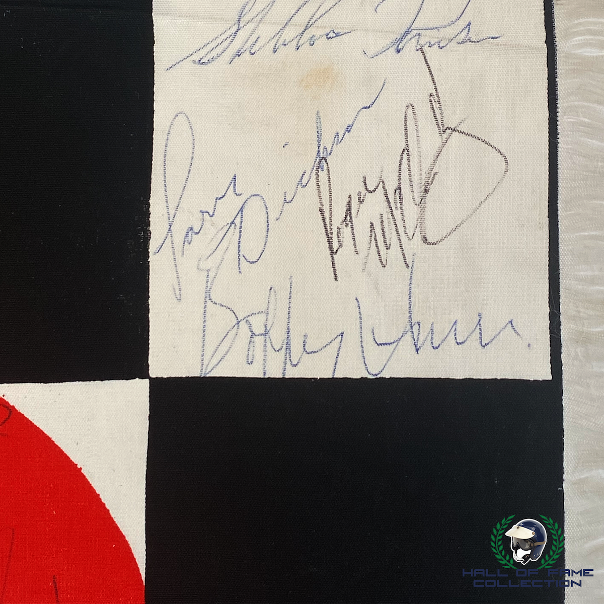 1960's Indianapolis 500 Multi Signed 17 x 17 Checkered Flag