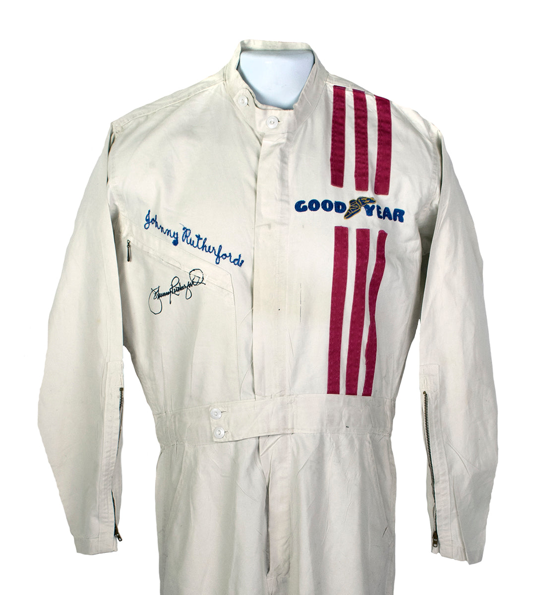 1965 Johnny Rutherford Signed Race Used Hinchman IndyCar/Sprintcar Suit