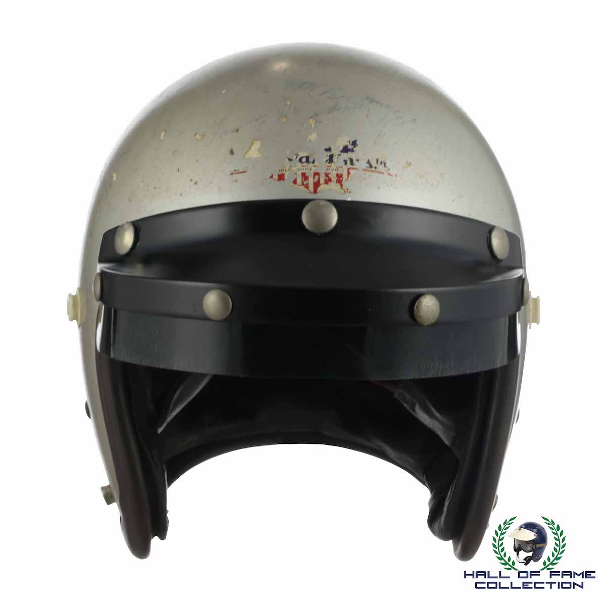 1965 Mario Andretti Multi Signed Race Used Dean Van Lines Spl. Bell Toptex Helmet